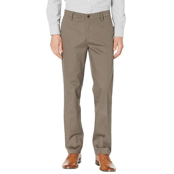 Dockers Men's Dark Pebble Signature Khakis Straight Fit Versatile Pants Size 34 - Picture 1 of 6